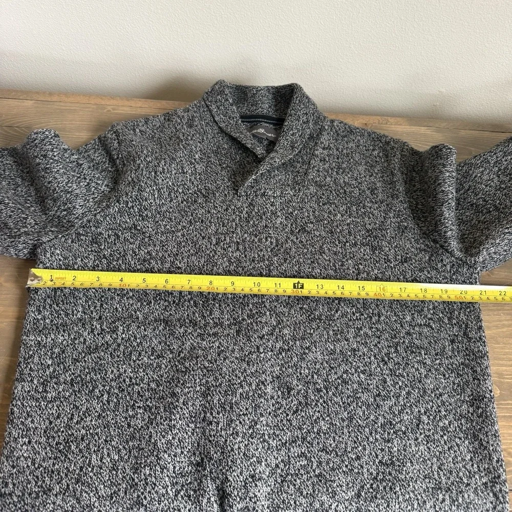 Eddie Bauer Men's Medium Gray Wool Blend Long Sleeve Sweater - Picture 6 of 7
